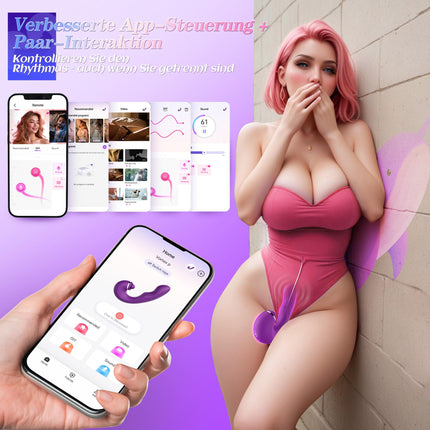 Erotisks tauriņa vibrators klitoram ar lietotni - silikona plandīšanās vibrācija sievietēm, G-punkta pulsējošais stimulators, seksa rotaļlieta sievietēm, 3IN1 dildo vibratoru komplekti sieviešu pāriem, 5x5x10 režīmi
