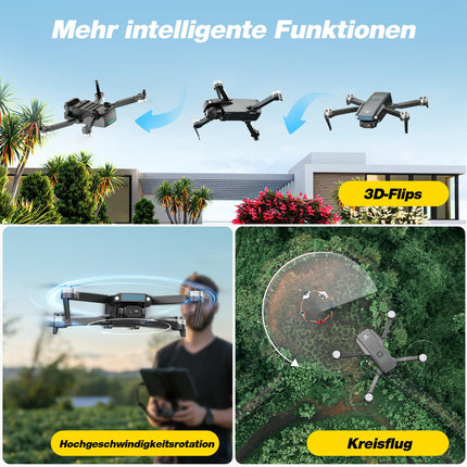 DEERC drons ar 1080P kameru bērniem, iesācējiem, D20S RC droni, salokāmi ar FPV pārraidi, 2 akumulatori, ilgs lidojuma laiks, bezkontaktu motors, augstuma noturēšana, optiskās plūsmas rotaļlieta, dāvana zēniem, C0