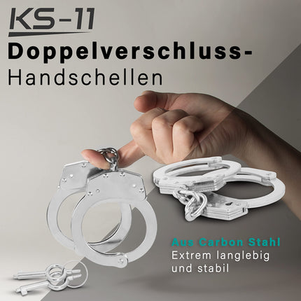 KS-11 policijas rokudzelži verdzībai ar atslēgu - drošības aprīkojums autoritātes kvalitātē - profesionāla SM seksa rotaļlieta pāriem - seksa rokudzelži - izturīgi, stabili rokudzelži no tērauda par AUGSTĀKO CENU
