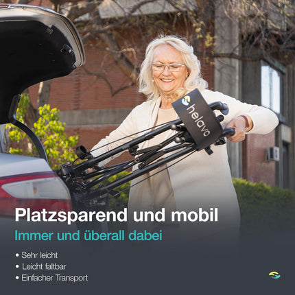 Helavo saliekams augstākās kvalitātes rullators - Viegls alumīnijs - Maksimāla mobilitāte iekštelpās un ārā