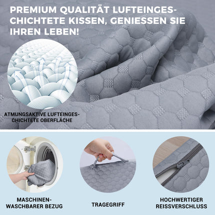 INFANZIA regulējams ķīļveida spilvens, augsta blīvuma putu lasīšanas spilvens gultai un dīvānam, ergonomisks spilvens refluksa miega apnojas ārstēšanai, kāju spilvens - ideāls muguras spilvens spēlēm, lasīšanai (pelēks)