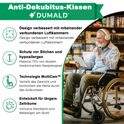 dumald Dekubitus Sitzkissen Rollstuhl - Anti dekubitus Kissen Rollstuhl Sitzkissen - Antidekubitus Sitzkissen - Anti-dekubitus-sitzkissen Anti Dekubitus - Sitzring steißbein Entlastung