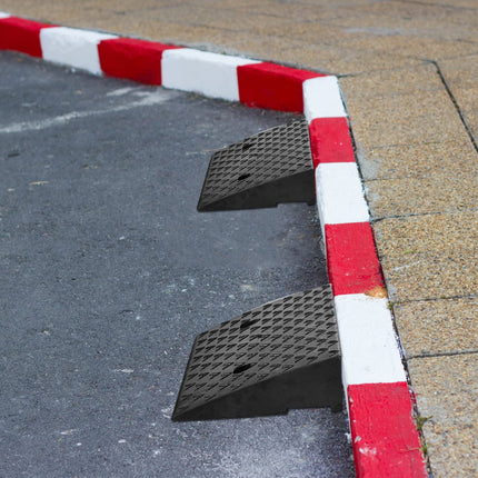 NAIZY 2 gab. apmales rampas gumijas 10 cm augsts durvju slieksnis rampa pārnēsājama gumijas rampa neslīdoša piekļuves rampa durvju slieksnis automašīnai, ratiņkrēslam