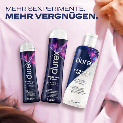 Durex Perfect Glide lubrikants - ilgstošai lubrikācijai, piemērots maksts sausumam un dzimumaktam - uz silikona bāzes veidots lubrikants, prezervatīvs, zīdaini mīksta tekstūra - 100 ml