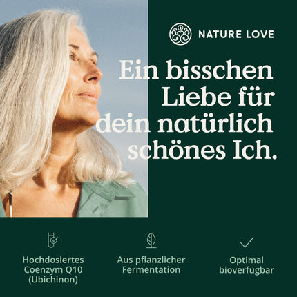 NATURE LOVE® koenzīms Q10 augstā devā - 200 mg kapsulā - 120 vegānas kapsulas 4 mēnešu piegādē - No augu fermentācijas - Augsta deva un ražots Vācijā
