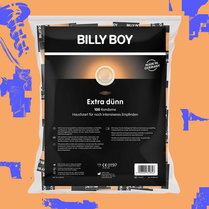 100 Billy Boy īpaši plāni prezervatīvi - īpaši plāni prezervatīvi vēl intensīvākām sajūtām - ražoti Vācijā