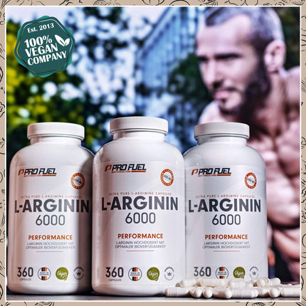 L-arginīns 360 ​​vegāniskas kapsulas - ar 6000 mg augu izcelsmes L-arginīna no fermentācijas (no kuriem 6000 mg ir tīrs L-arginīns) vienā dienas devā - Bez piedevām - laboratoriski pārbaudīts ar sertifikātu - vegāns