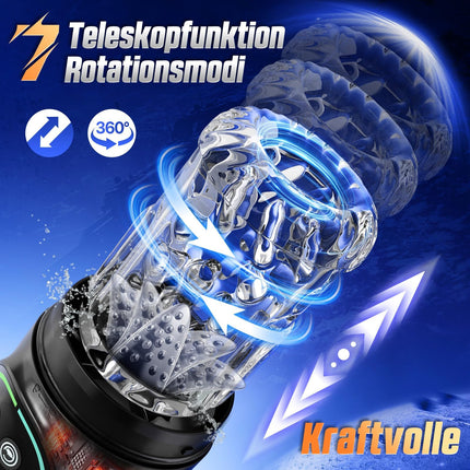 Elektriskais masturbators vīriešiem ar 7 teleskopiskām funkcijām un rotējošu sūkšanas funkciju, seksa rotaļlietas vīriešiem reālistiskai mēles laizīšanai paredzētai orālai darbībai, kabatas vagīnas masturbatori dzimumlocekļa vagīnas seksa rotaļlietas