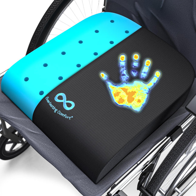 Everlasting Comfort ratiņkrēsla spilvens – ergonomisks sēdekļa spilvens ar atmiņas putām – gēla sēdekļa spilvens sāpju mazināšanai (melns)