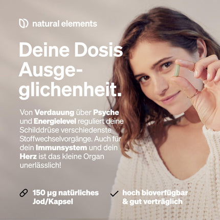 Jods no organiskām jūraszālēm – 365 kapsulas – 150 µg joda no brūnajām aļģēm – bioloģiska kvalitāte vairogdziedzerim – vegāns, augsta deva, bez nevajadzīgām piedevām – ražots Vācijā un laboratorijā pārbaudīts