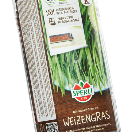 Sperli BIO Microgreen audzēšanas komplekts, kviešu graudzāļu sēklas 85010 - Atkārtoti lietojama sēklu paplāte vienkāršai audzēšanai - Zāles sēklas, sēklas