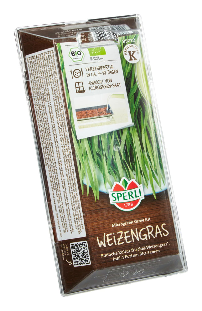 Sperli BIO Microgreen audzēšanas komplekts, kviešu graudzāļu sēklas 85010 - Atkārtoti lietojama sēklu paplāte vienkāršai audzēšanai - Zāles sēklas, sēklas