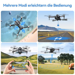 HYTOBP M°max drons ar 1080P kameru pieaugušajiem, droni bērniem, bezsuku motors, tālvadības drons, 3 baterijas, 5G WiFi, augstuma noturēšana, pacelšanās/nosēšanās ar vienu pogu, bezgalvas režīms, 3D apgriešana
