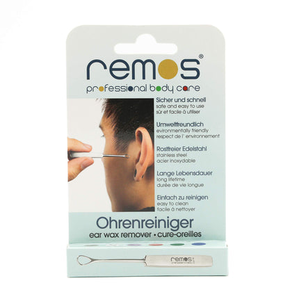 REMOS ausu tīrītājs no nerūsējošā tērauda ausu sēra tīrīšanai, garums 7 cm