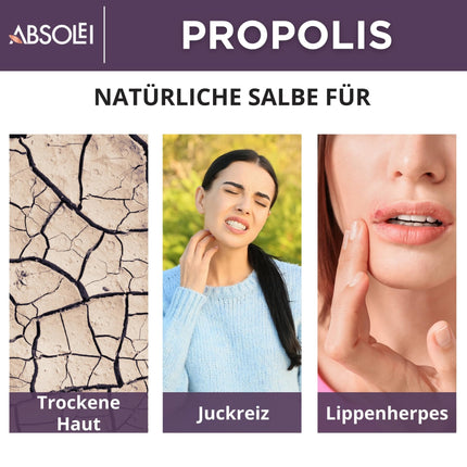 Absolei propolisa ziede, dabīga 30% propolisa ziede niezošai, sausai un saplaisājušai ādai, 40 ml