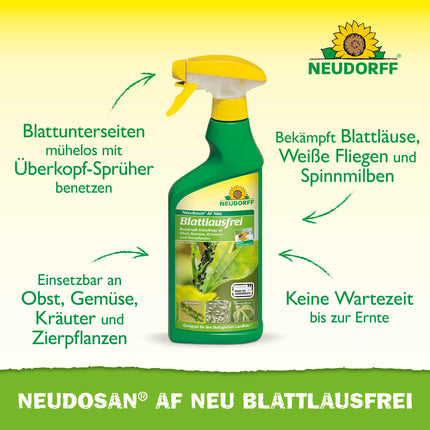 Neudorff Neudosan AF New Aphid-Free – apkaro laputis, baltmušas un zirnekļērces uz augļiem, dārzeņiem, garšaugiem un dekoratīvajiem augiem, 500 ml