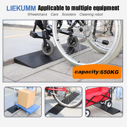 LIEKUMM gumijas sliekšņa rampa 1,5 cm augsta, 650 kg kravnesības ratiņkrēslu rampa, neslīdoša sliekšņa rampa durvju ailēm, apmalēm, pakāpieniem, motorolleriem, ratiņiem, motocikliem