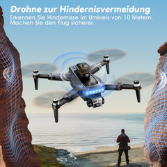 HYTOBP P17 GPS drons ar 4K kameru pieaugušajiem, 4K GPS drons ar bezkontaktu motoru, 3 akumulatori, 5G WiFi pārraide, FPV RC droni ar 3 kamerām, sekojiet man, automātiska atgriešanās, svars zem 249 g