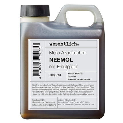 nozīmīgs. Nīma eļļa ar emulgatoru 1000 ml - gatavs maisījums mājai un dārzam - augsta raža 100 l smidzināšanai