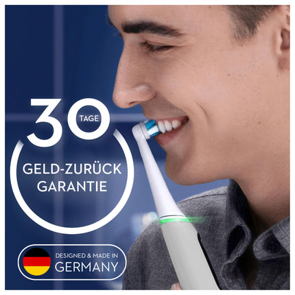 Oral-B iO Series 6 Plus Sensitive Edition elektriskā zobu birste, PLUS 3 birstes galviņas, 5 tīrīšanas režīmi zobu kopšanai, ceļojumu maciņš, Braun dizains, pelēka opāla