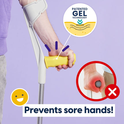 MySleeve - Ergonomiski rokturi kruķiem (2 gab.), novērš kruķu krišanu, kruķu spilventiņi, kruķu piederumi, NAV paredzēts anatomiskiem kruķiem - 21 x 6,5 x 9 cm, tirkīza krāsā