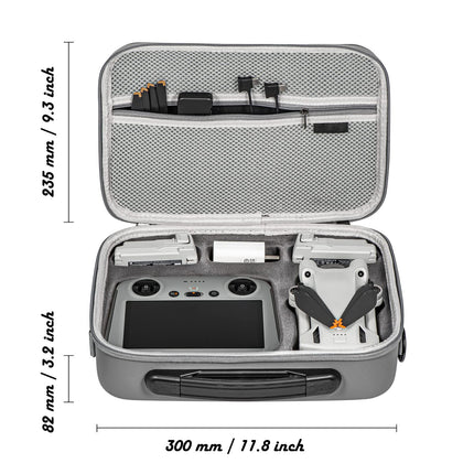 xocome DJI Mini 3 PRO rokassomas un plecu somas organizators DJI Mini 3 Pro dronu aksesuāriem - pārnēsājama cieta rokassoma (DJI RC ar ekrāna tālvadības pulti)