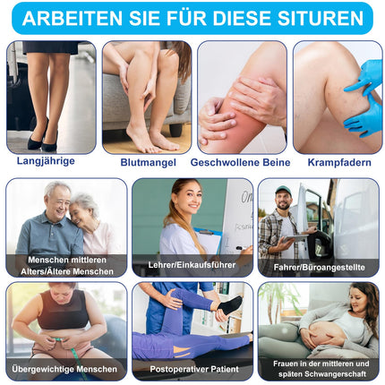 Medicīniskās kompresijas zeķubikses sievietēm un vīriešiem, 20–30 mmHg, progresīva atbalsta zeķubikses, necaurspīdīgas kompresijas zeķubikses bez purngaliem, 2. klase, piemērotas varikozu vēnu tūskas gadījumā, TVT (melnas, XL)
