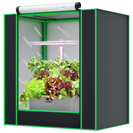 VIVOSUN audzēšanas telts maza 50x36x54cm audzēšanas telts mini ar ļoti atstarojošu Mylar, noslēgtu grīdas dizainu, ventilācijas logu un kabeļa caurvades atveri Aerogarden hidroponikas audzēšanas sistēmai