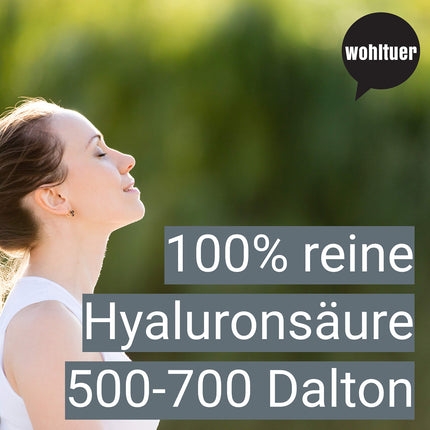 Wohltuer Premium Hyaluron Powder 10g - Tīrs hialuronskābes pulveris ar augstu devu, zema molekulmasa hialuronskābe, tīrs un vegāns - Hialuronskābes kosmētiskajam serumam, sejas krēmam un uztura bagātinātājam