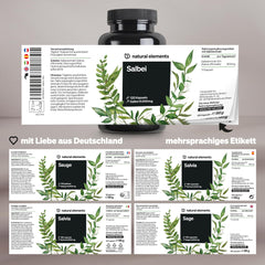 Salvija – 120 kapsulas – 6000 mg salvijas dienā – salvijas ekstrakts 10:1 – vegāns, augsta deva, bez nevajadzīgām piedevām – ražots Vācijā un laboratorijā pārbaudīts