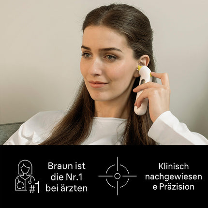 Braun ThermoScan 3 ausu termometrs | Ātrs 1 sekundes mērījums | Akustiskais drudža indikators | Digitālais displejs | Piemērots mazuļiem un maziem bērniem | Ārstu vidū Nr. 1 zīmols(1) | IRT3030