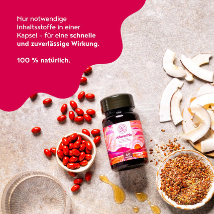 Astaksantīns 12 mg augsta deva - 60 Depot mīkstās kapsulas - Haematococcus Pluvialis - vegāns astaksantīns ar augstu biopieejamību - Alpha Foods