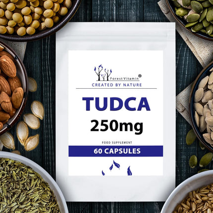 TUDCA - Meža vitamīns TUDCA 250 mg kapsulas - Tauroursodeoksiholskābe - Super aknu atbalsts - Veselība un skaistums (60)