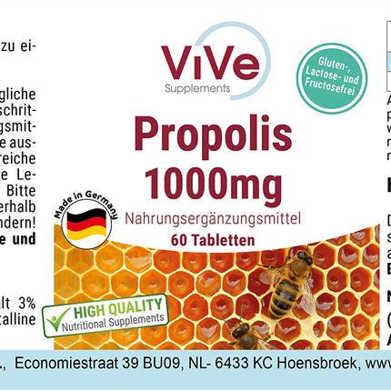 Propoliss 1000 mg - 60 tabletes - Augsta deva | Kvalitāte no Vācijas, ko nodrošina ViVe Supplements