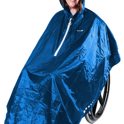 GOTITA – Ratiņkrēsla pončo – Daudzpusīgs lietus pārsegs ratiņkrēsliem – viegli lietojams, viegli uzvelkams un noņemams – itāļu dizains (karaliski zils)