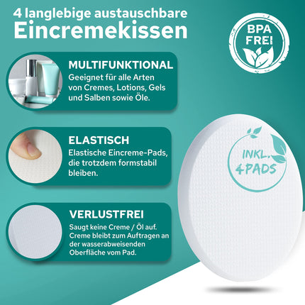 BELAVENA© muguras krēmveida līdzeklis | Uzlabota koncepcija 2025. gadam — optimāla muguras kopšana ar muguras krēmeri/muguras birsti, ieskaitot 4 nomaināmus spilventiņus — muguras krēmeris/muguras krēma līdzeklis