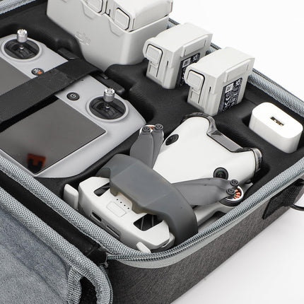 Hensych Mini 4 Pro pārnēsāšanas soma, cieta soma, ūdensnecaurlaidīga uzglabāšanas soma, RC piederumi, ceļojumu soma DJI Mini 4 Fly More Combo ar DJI RC 2/RC N2 dronu piederumiem (Hexapower daudzfunkcionāls komplekts)