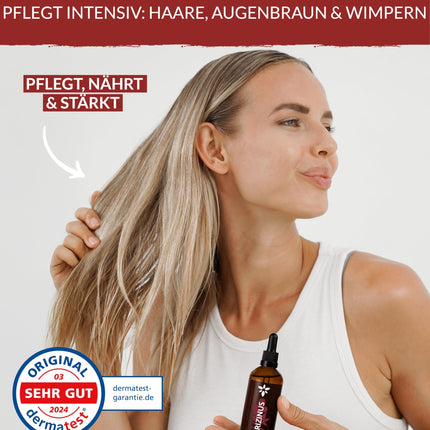 Heldengrün® ORGANISKĀ rīcineļļa matiem [100% DABĪGA] - Rīcineļļa - Dermatoloģiski pārbaudīta - Aukstā spieduma rīcineļļa - Matu, skropstu, uzacu un bārdas stiprināšanai