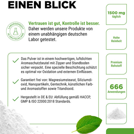 Glikozamīna hidrohlorīds tīrs - 1000 g (1 kg) tīra pulvera bez piedevām - No augu fermentācijas - Laboratorijā pārbaudīts - Vegāns - Augsta deva - Augstākās kvalitātes