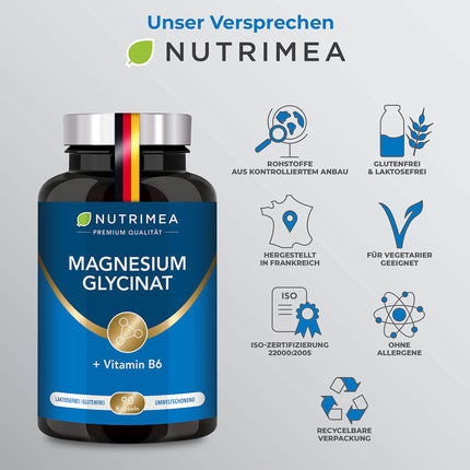 Magnija glicināts + B6 vitamīns | Optimāla biopieejamība | 1,5 mēnešu krājumi | 90 kapsulas. Augstas devas magnija citrāts + bisglicināts. BEZ piedevām. Relaksācijai, miegam, muskuļiem, nerviem. Pretstresa iedarbībai.