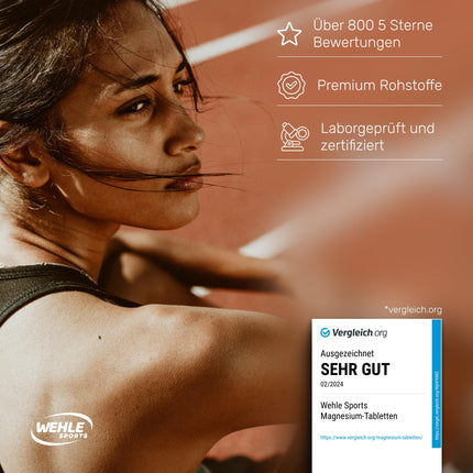 Magnija 400 mg kapsulas, augsta deva - 365 kapsulas (1 gads) 667 mg vienā kapsulā, no kuriem 400 mg elementārā magnija | Laboratorijā pārbaudīts. Vegāns - Wehle Sports
