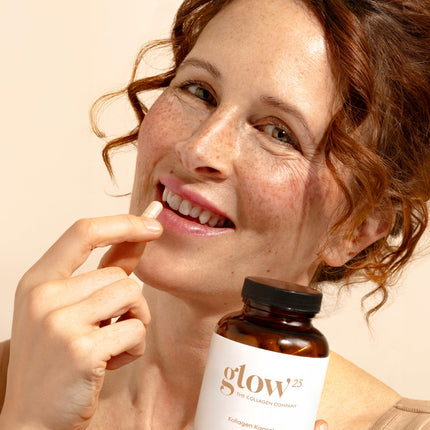 Glow25® kolagēna kapsulas ar augstu devu [180 kapsulas] ar hialuronskābi un C vitamīnu | Augstākās kvalitātes kolagēna komplekss | Laboratorijā pārbaudīts