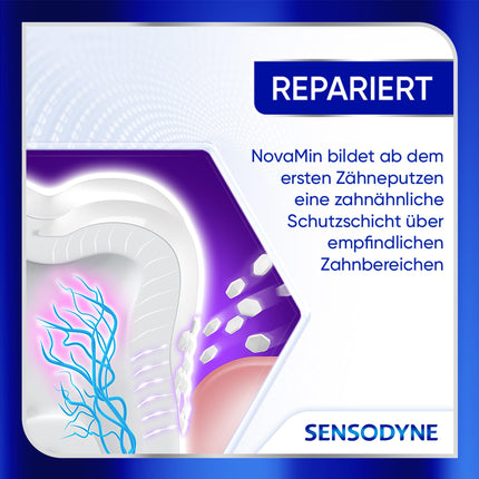 Sensodyne Clinical REPAIR, zobu pasta jutīgiem zobiem ar 5% NovaMin, ilgstošai atvieglošanai, 75 ml
