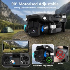 Toladrone drons ar kameru 1080P, drons ar bezkontaktu motoru, augstuma noturēšana, bezgalvas režīms, 2 kameras, salokāmi FPV droni, RC kvadrokopteris iesācējiem, TD12Pro