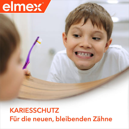 elmex zobu pasta junioriem 6-12 gadi 75 ml – medicīniska zobu tīrīšana ar 1400 ppm fluorīda saturu ļoti efektīvai aizsardzībai pret kariesu – stiprina jaunus, pastāvīgus zobus