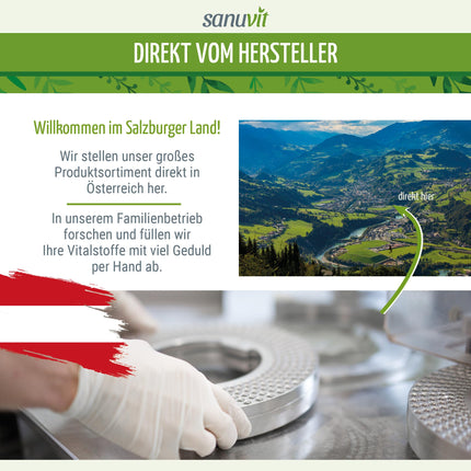 Sanuvit® - locītavu vitamīns | ar patentētām locītavu barības vielām Acti-Joint® | augsta biopieejamība | Augstākās kvalitātes izejvielas | Ražots Austrijā | 90 kapsulas