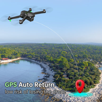 Loolinn | Drons ar 4K kameru kā dāvana pieaugušajiem un bērniem, kas vecāki par 12 gadiem - svars zem 250 g, 4K fotoattēli, 2K video, viedais GPS atgriešanās lidojums, sertificēts C0 sertifikāts (dāvanas ideja)