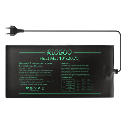 RIOGOO izturīgs stādu sildīšanas paklājs, ūdensnecaurlaidīgs siltumnīcas sildīšanas paliktnis, 10" x 20,75" dīgšanas apsildāms siltumnīcas sildīšanas paklājs, hidroponisks dārza sēklu iestrādes līdzeklis