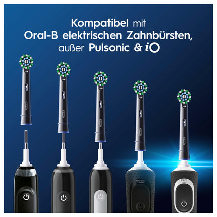 Oral-B Pro CrossAction elektriskās zobu birstes uzgaļi, izcila zobu tīrīšana, X veida sariņi, oriģinālais zobu birstes uzgalis, Oral-B zobu birstes, iepakojums, kas saderīgs ar pastkastīti, 12 uzgaļi, melni
