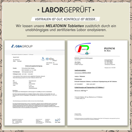 Melatonīna 365 tabletes (24 mēneši) - 0,5 mg bioaktīvā melatonīna dienā (1/2 tabletes) - Optimāli augsta deva - Laboratorijā pārbaudīts - Bez nevēlamām piedevām - Ražots Vācijā - 100% vegāns